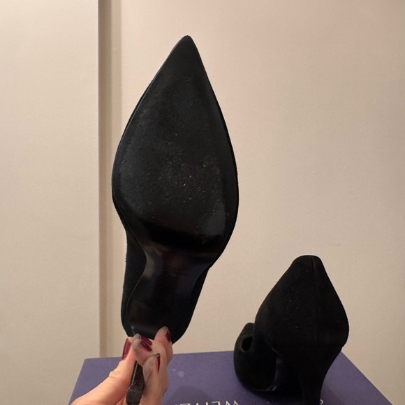 Stuart Weitzman Black Suede Heels - Picture 7 of 8